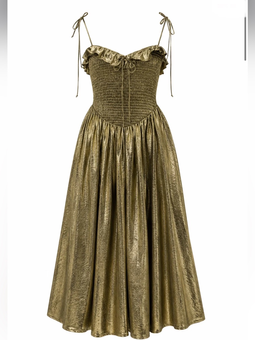 NWT For Love & Lemons Bethany Metallic Midi SIZE M